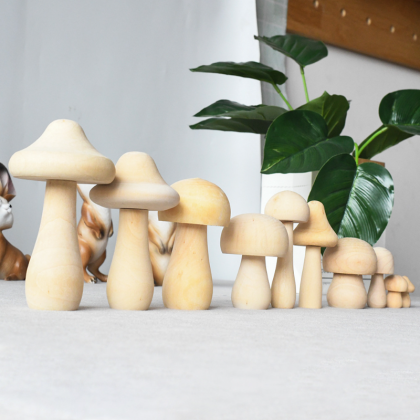 Wooden Mushroom Ornaments Decorative Fairy Garden